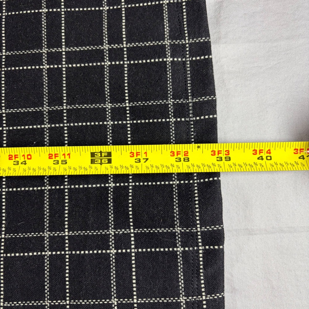 J.McLaughlin Women Black White Windowpane Plaid Gold Button Mock Neck Dress S - Picture 8 of 9